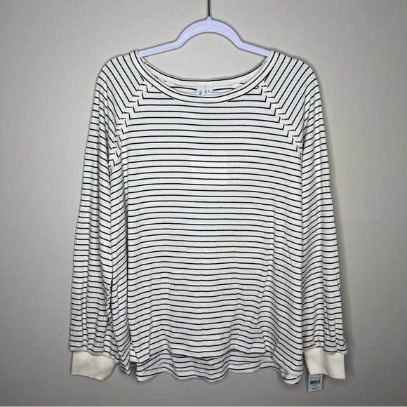 grace + karma Tops - Grace +‎ Karma Striped Ribbed Long Sleeve Top